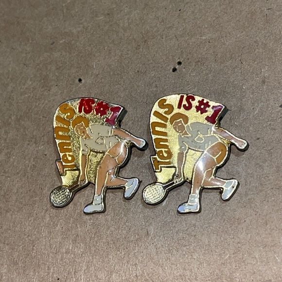 Vintage Tennis is #1 Enamel Lapel Hat Pin Bundle Set Lot - Picture 2 of 8